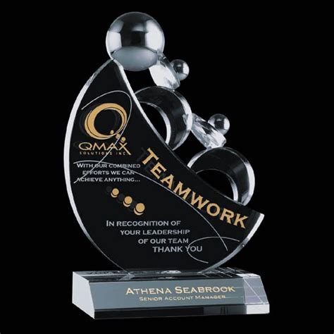 Custom-Engraved Crystal Awards - Teamwork Award