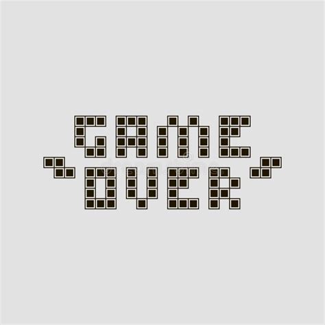 Simple Flat Pixel Art Illustration of Text Game Over in Tetris Style Stock Vector - Illustration ...