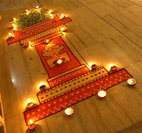 Pin by Jyoti Mulani on Tulsi Vivah 2017 | Rangoli designs latest, Tulsi vivah, Rangoli designs