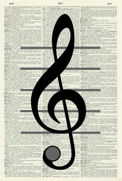 Amazon.com: Art Print -TREBLE CLEF MUSIC NOTE - Vintage Dictionary Art ...