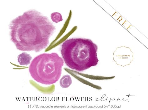 FREE - Purple Watercolor Flowers Clipart by iCatchUrDream on DeviantArt