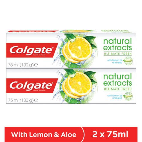 Colgate Toothpaste Natural Extracts Ultimate Fresh with Lemon Oil and Aloe 2 x 75ml Online at ...