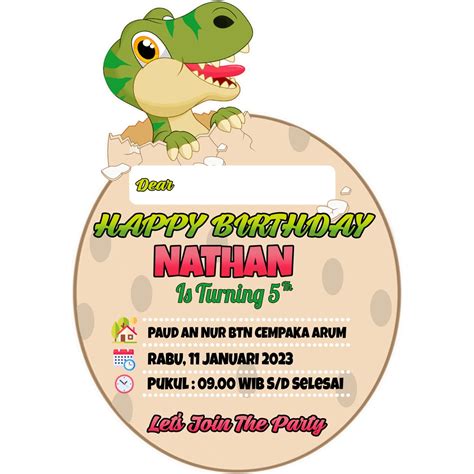 Dinosaur Boys Birthday Invitation Card | Shopee Philippines