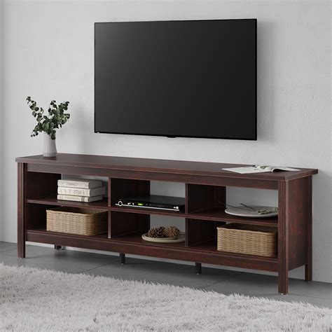 Buy Wampat Farmhouse TV Stands for 75 inch Flat Screen Wood Media ...