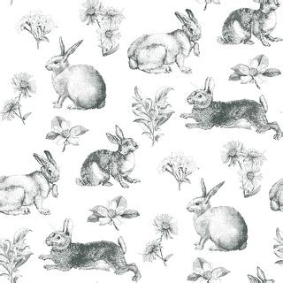 Inspired by Color Bunny Toile Black & White Wallpaper - Bed Bath & Beyond - 39952205