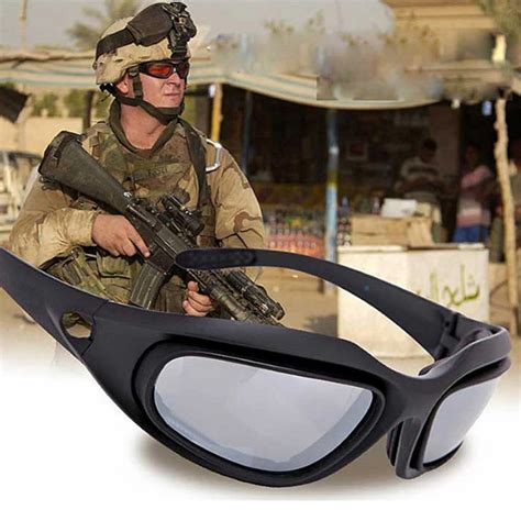 Army Glasses Desert Storm 4 Lens Outdoor Sports Military Hunting Sunglasses Anti UVA UVB War ...