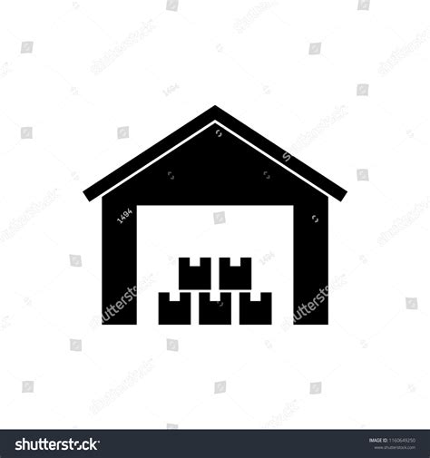 Warehouse Isolated Silhouette Icon Vector Illustration Stock Vector ...