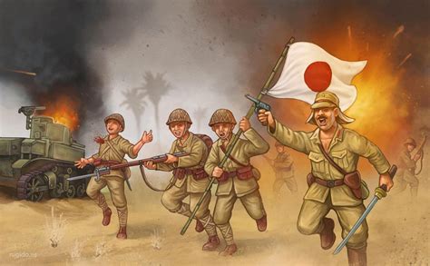 WW2 Japanese Banzai charge by RUGIDOart on DeviantArt