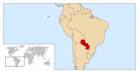 Large location map of Paraguay | Paraguay | South America | Mapsland | Maps of the World