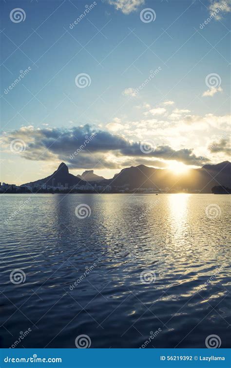 Lagoa Rio De Janeiro Brazil Sunset Skyline Stock Photo - Image of lagoa, sunset: 56219392