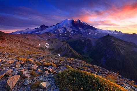 M167 Sunset Mt Rainier from Fremont Peak, Washington | Randall J Hodges Photography