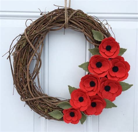 Poppy Wreath Memorial Day Wreath - Etsy | Memorial day wreaths, Remembrance day poppy, Poppy wreath