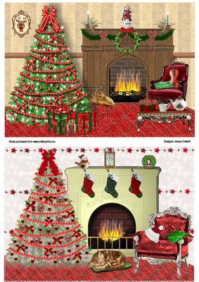 Two Christmas Fireplace Scenes - CUP357819_1035 | Craftsuprint