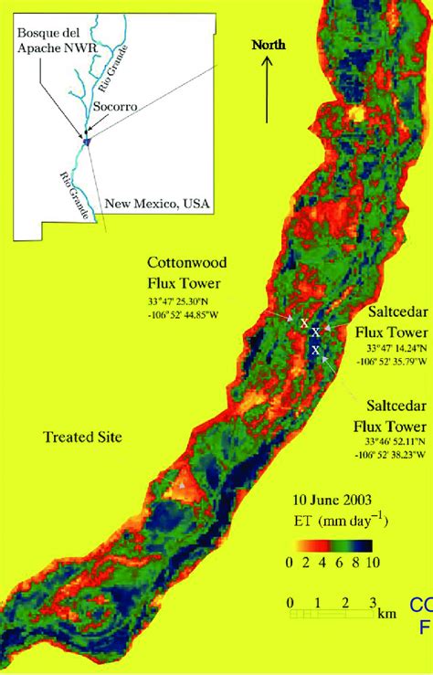 Regional map of ET for 10 June 2003 generated from remote sensing at ...