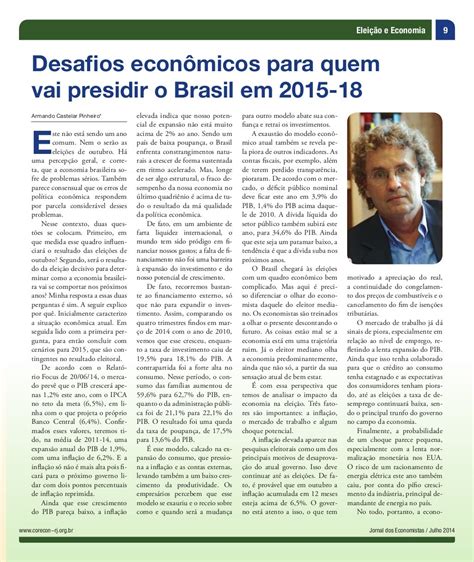 Jornal da Economia - edição de julho de 2014