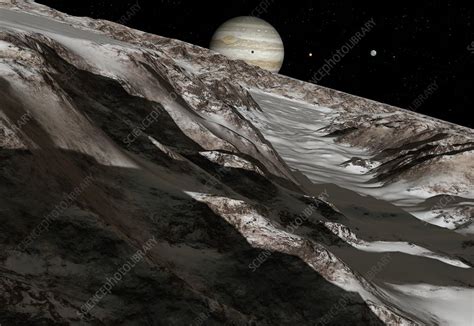 Jupiter from Ganymede, artwork - Stock Image - C009/4984 - Science ...