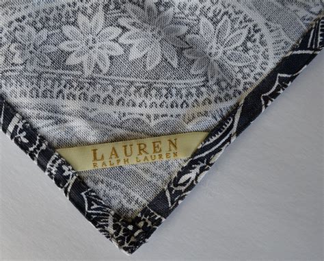 Ralph Lauren Paisley Napkins Brand New / Unused - Black White Gray - r