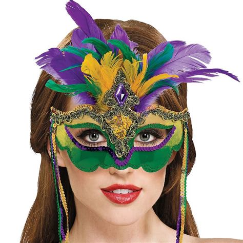 Venetian Feather Mardi Gras Mask 12in x 14in | Party City | Mardi gras ...