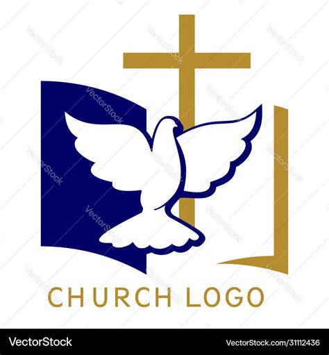 Church logo symbol christianity cross Royalty Free Vector