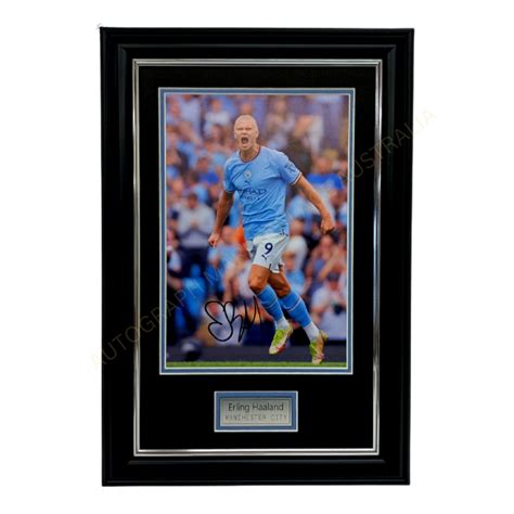 Erling Haaland Signed Framed Manchester City Memorabilia – Autograph ...