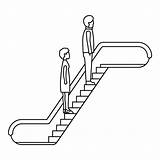 People escalator icon Outline Style 14607736 Vector Art At Vecteezy sketch template