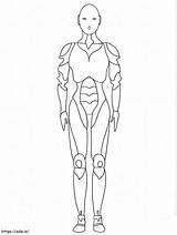 Robot Mannequin coloring Page sketch template