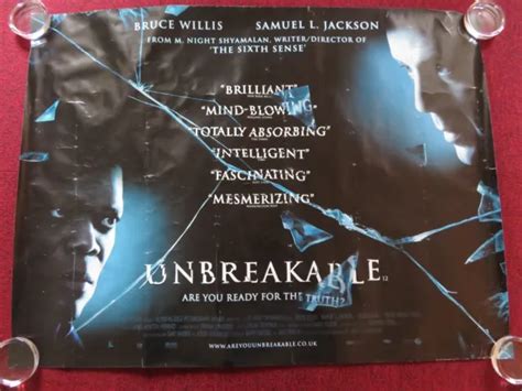 UNBREAKABLE UK QUAD (30"x 40") ROLLED POSTER BRUCE WILLIS SAMUEL L ...