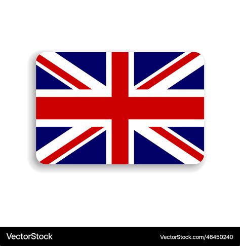 Rounded rectangle flag of united kingdom Vector Image