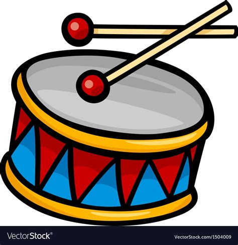 Drum clip art cartoon Royalty Free Vector Image