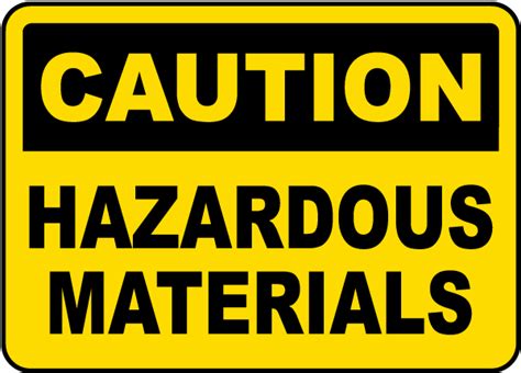 a caution sign with the words hazardous materials