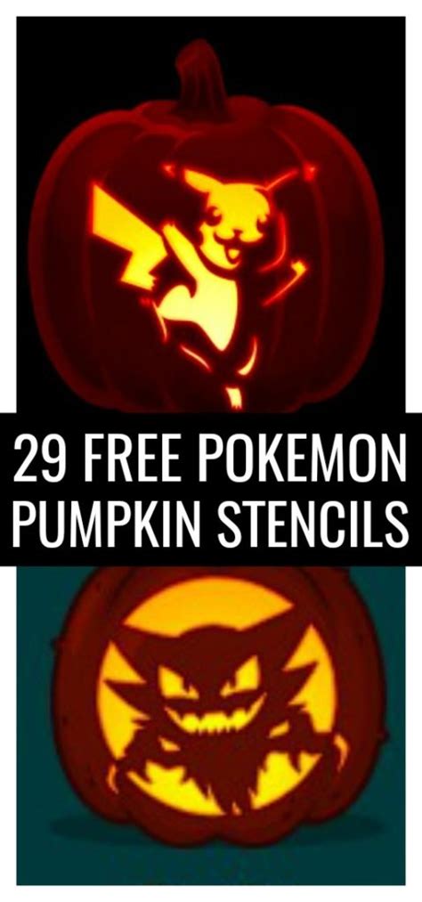 29 Free Pokemon Pumpkin Stencils: Halloween Carving Patterns