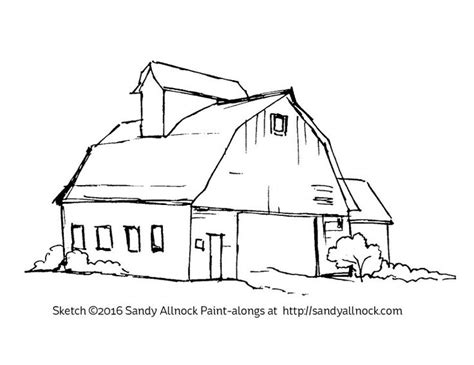 Simple Barn Sketch | Sketches, Crop pictures, Drawing sketches