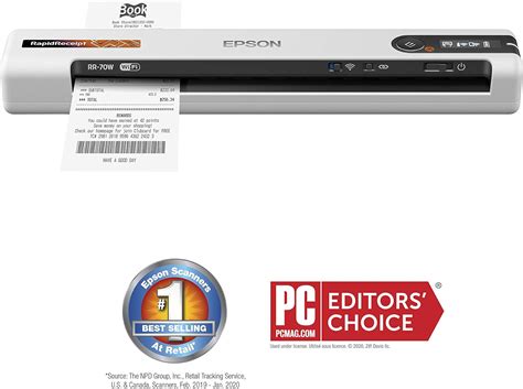 Buy Epson RapidReceipt RR-70W Wireless Mobile Receipt and Color Document Scanner with ...