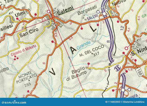 Val. Salemi. Map. the Islands of Sicily, Italy. Stock Image - Image of ...