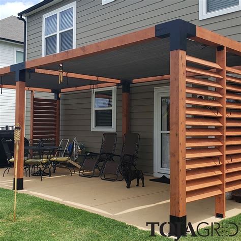 Double Pergola Kit with 2 SHADE SAILS for 6x6 Wood Posts - Modern ...