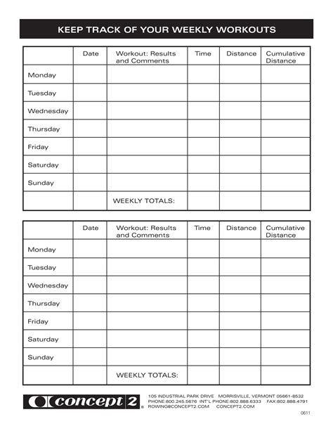 Printable Workout Forms | EOUA Blog