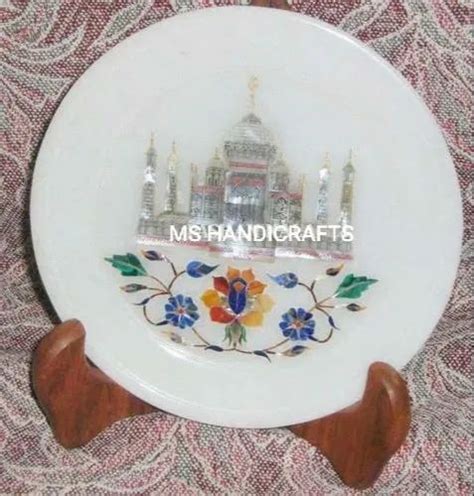 Marble Inlay Stone Taj Mahal Plate at Rs 1000/piece | Marble Inlay Plates in Agra | ID: 21835372112