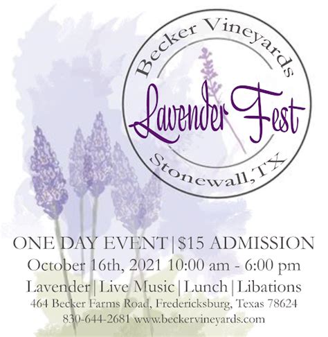 2021 Lavender Festival - General Admission - Becker Vineyards ...