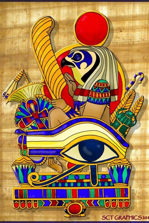 an egyptian painting with the eye of horus