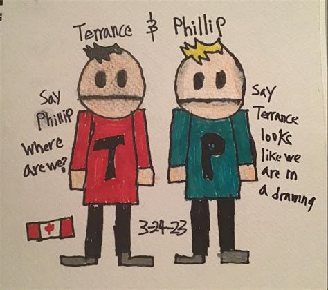 Terrance and Phillip are trapped in a drawing by memememe77 on DeviantArt