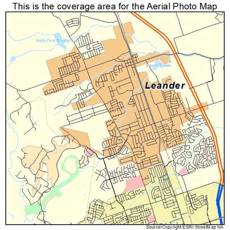 Aerial Photography Map of Leander, TX Texas