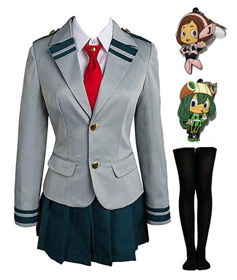 Buy Mha Cosplay Uniform Bnha Cosplay Uniform, Halloween Ladies Costume with Two Keychains Online ...