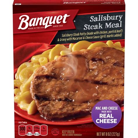 Banquet Basic Salisbury Steak with Mac and Cheese Frozen Single Serve ...