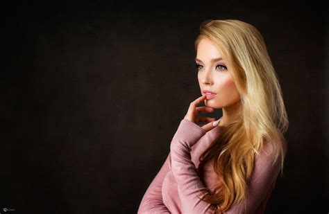 long hair, face, portrait, blue eyes, women, brunette, model, blonde ...