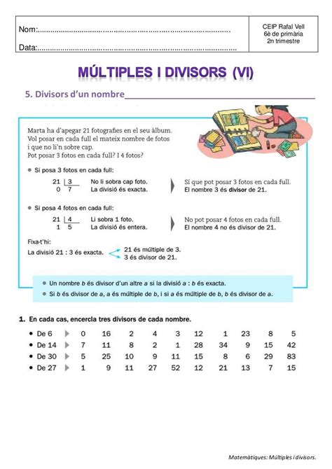 Multiples i divisors complet