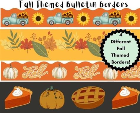 Fall Bulletin Board Borders 4 Different Designs - Etsy