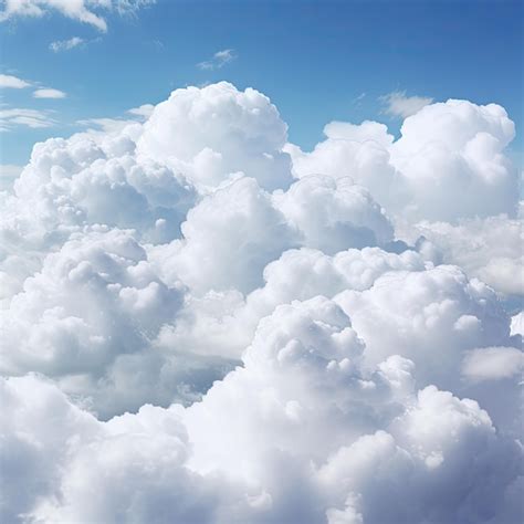 Premium AI Image | Fluffy White Clouds in the Sky