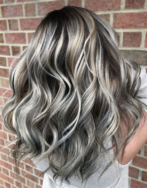 dark hair with silver highlights - waypointhairstyles