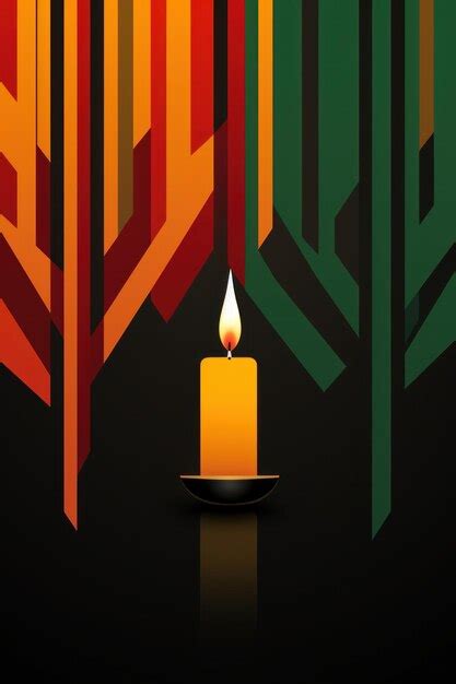 Premium AI Image | Kwanzaa holiday decorative candle traditional colors