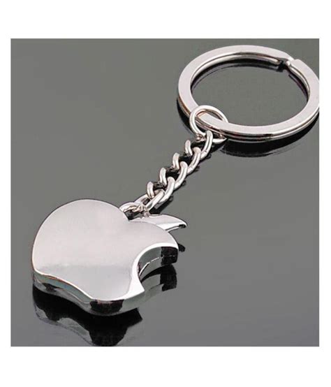 Apple Logo Silver Keychain with jaguar keychain combo of 2 keychains ...